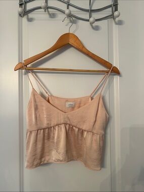 Wilfred Blush Satin Cami Crop Top